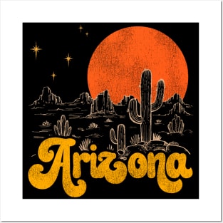 Vintage State of Arizona Mid Century Distressed Aesthetic Posters and Art